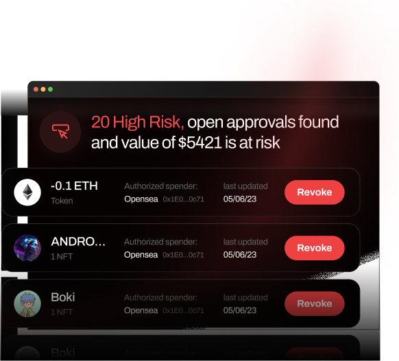 Security dashboard wallet guard